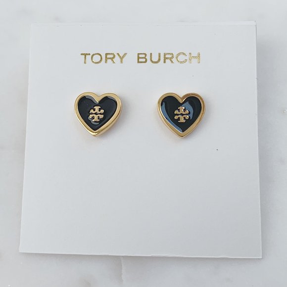 Tory Burch Jewelry - tory burch black heart earrings